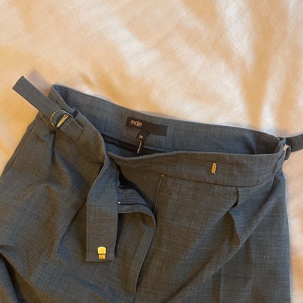 Maje Blue-Grey Wide-Leg Trousers - Picture 7 of 8